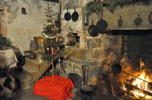 Summer Kitchen fire is lit and Christmas tree is decorated