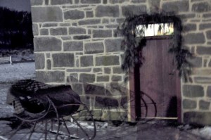 Santa's sleigh outside Summer Kitchen